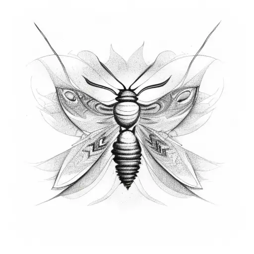 moth and flames tattoo design idea