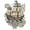 vikings boat tattoo design idea