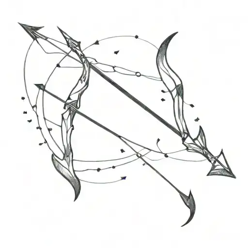 simple bow and arrow taylor swift Galaxy space tattoo design idea