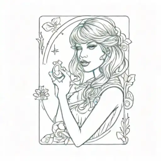 taylor swift lover tarot card tattoo design idea