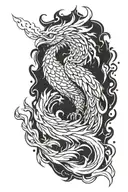 flame phoenix with the date 22.02.2024 tattoo design idea