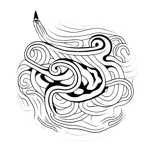 red snake tattoo design idea