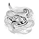 red snake tattoo design idea