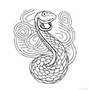 red snake tattoo design idea