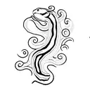 red snake tattoo design idea