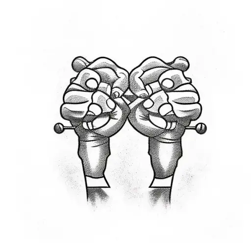 A traditional style tattoo of two arms engaged in arm wrestling with a football in between, symbolizing your passion for strength and sports. Add a touch of your favorite football team's colors or symbol in the design. tattoo design idea