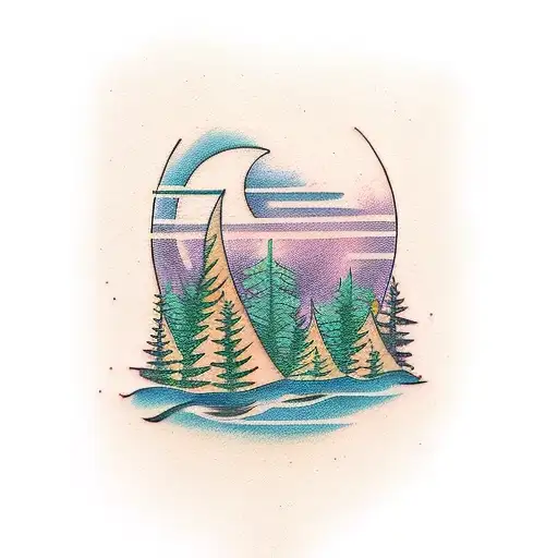 East texas pine forest  tattoo design idea