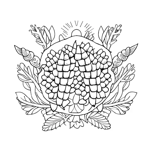 snap peas and pine cones with like 1:37 tattoo design idea