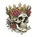 skull and crown tattoo design idea