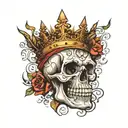 skull and crown tattoo design idea