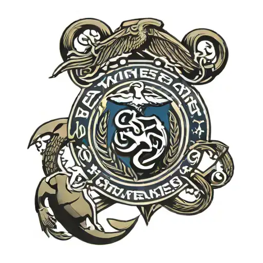giant USMC emblem tattoo design idea