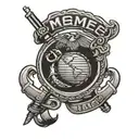 giant USMC emblem tattoo design idea