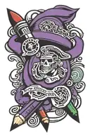 purple crayola crayon with USMC on it. with a surprise twist there's tattoo design idea