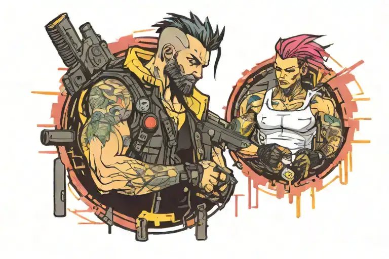 Cyberpunk 2077 tattoo design idea