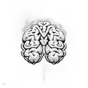 A stylized brain with roots growing out, representing your growth and resilience through mental health challenges tattoo design idea