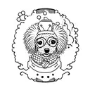 A unique minimalist tattoo combining a toy poodle and a motorcycle in a creative way tattoo design idea