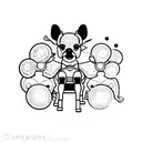 A unique minimalist tattoo combining a toy poodle and a motorcycle in a creative way tattoo design idea