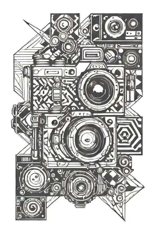 photography camera tattoo design idea