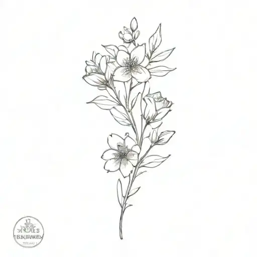 birth month flowers fine line tattoo tattoo design idea