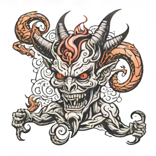 666 devil hell tattoo design idea