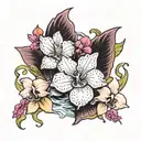 catfish and orchids tattoo design idea