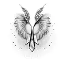 breast cancer ribbon with a feather tattoo design idea