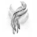 breast cancer ribbon with a feather tattoo design idea