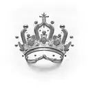 Crown with letters MB under it tattoo design idea