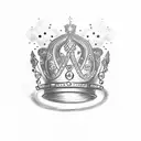Crown with letters MB under it tattoo design idea