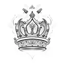 Crown with letters MB under it tattoo design idea