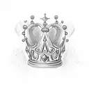 Crown with letters MB under it tattoo design idea