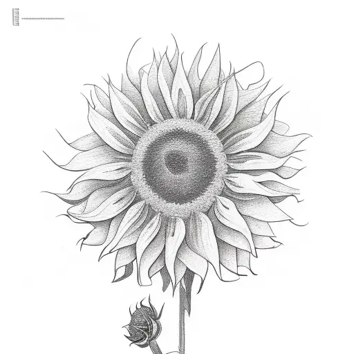 A hunting rifle morphing into a blooming sunflower tattoo design idea