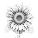 A hunting rifle morphing into a blooming sunflower tattoo design idea