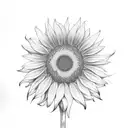 A hunting rifle morphing into a blooming sunflower tattoo design idea