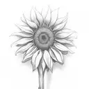 A hunting rifle morphing into a blooming sunflower tattoo design idea