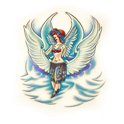 seraphim angel  tattoo design idea