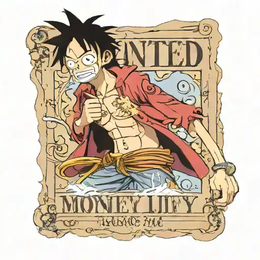 monkey d luffy holding wanted poster  tattoo design idea