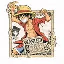 monkey d luffy holding wanted poster  tattoo design idea