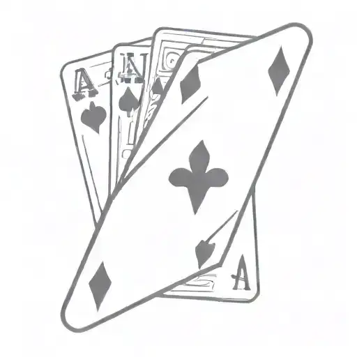 l tattoo design of the three poker cards with the J and a king,  A and a queen, and N and a princess tattoo design idea