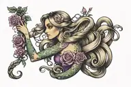 rapunzel themed tattoo design idea
