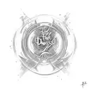 "Let go of your fear" and "Resist the darkness" intertwined with Lily and Emma written in Aurebesh. tattoo design idea