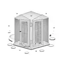 empty cage with open door in old school model tattoo design idea