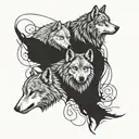 Three interconnected wolves representing each of your sons, with their names subtly incorporated into the design tattoo design idea