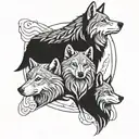 Three interconnected wolves representing each of your sons, with their names subtly incorporated into the design tattoo design idea