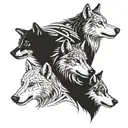 Three interconnected wolves representing each of your sons, with their names subtly incorporated into the design tattoo design idea