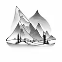 The tattoo could be set against a backdrop of a tranquil landscape, with the silhouette of mountains or trees to symboli tattoo design idea