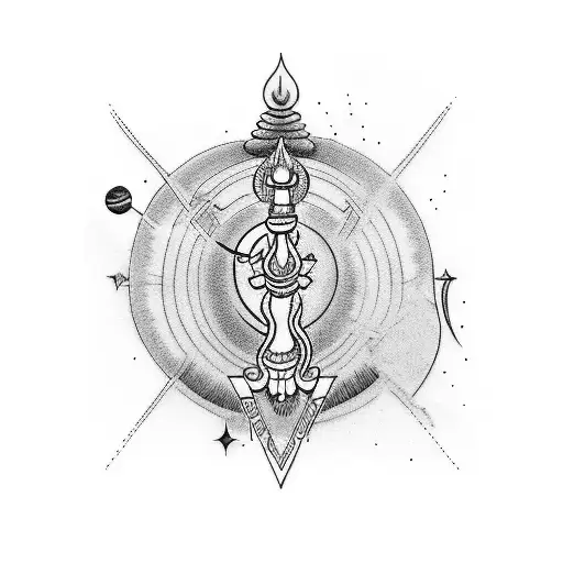 planets wish shiva tattoo design idea