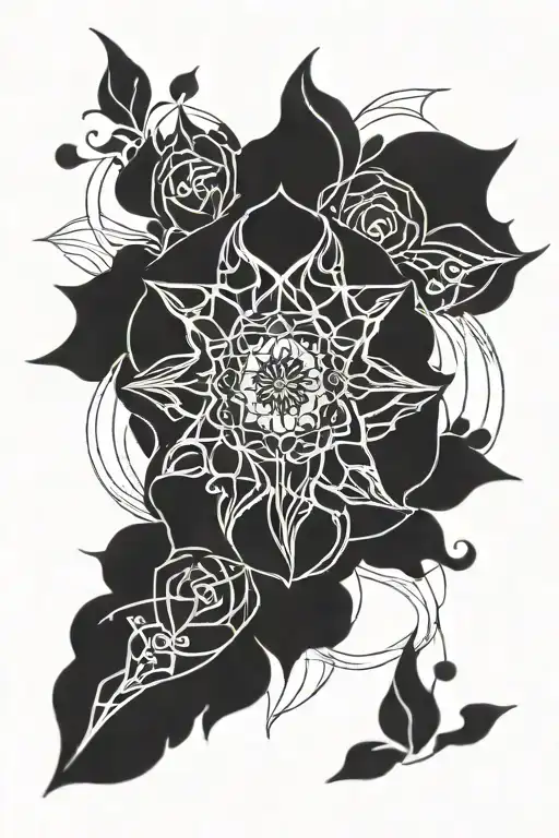 gothic mandala geometric tattoo design idea