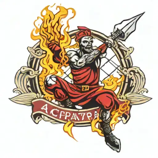 ac sparta prague on fire tattoo design idea