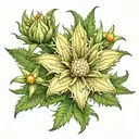 aggressive edelweiss stemless flower tattoo design idea